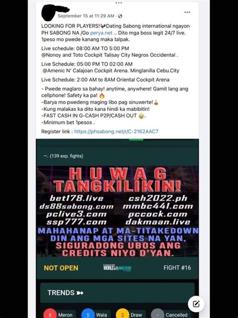 sabong manila|Despite ban, ‘e.